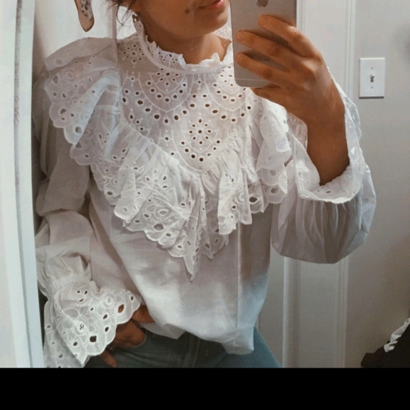 SHEIN eyelet Ruffle Trim blouse - Picture 13 of 16